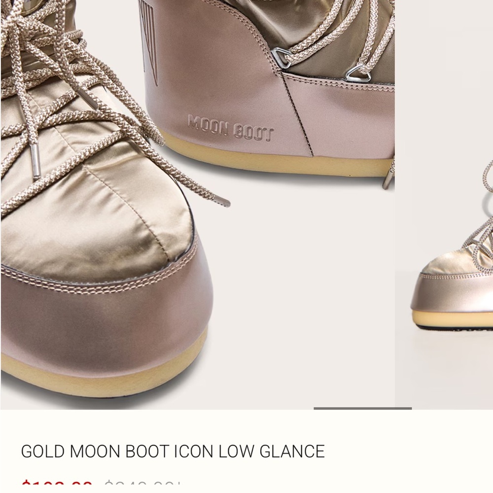 Moon Boot Gold Winter Rain Boots with Metallic Finish